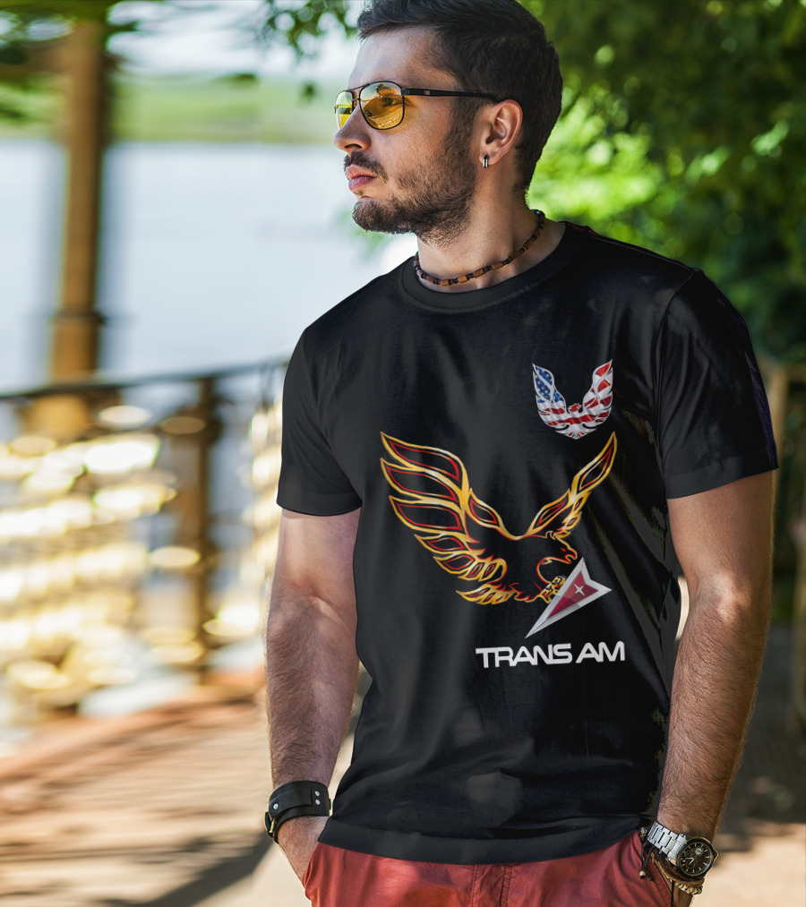 TRANSAM Firebird Eagle American Flag T-Shirt