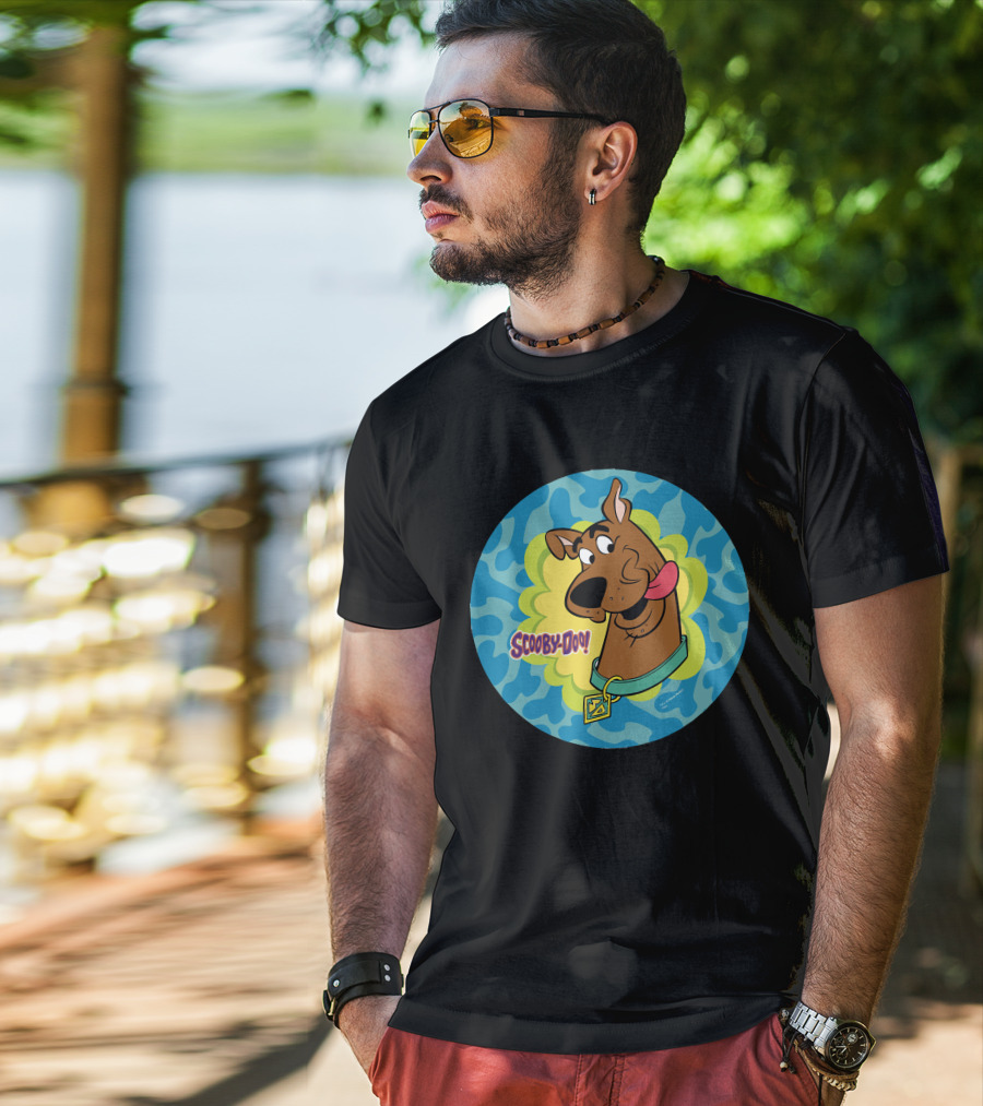 Scooby-Doo Winking Face In Blue And Green T-Shirt