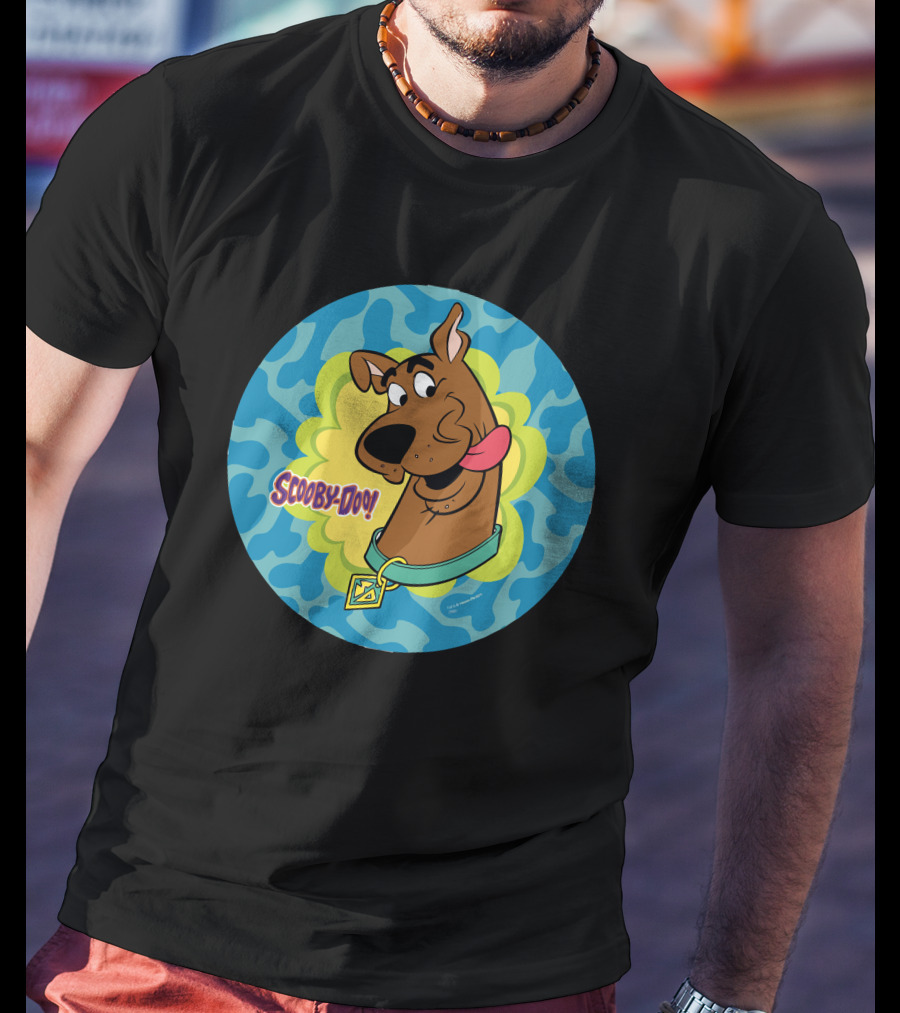Scooby-Doo Winking Face In Blue And Green T-Shirt