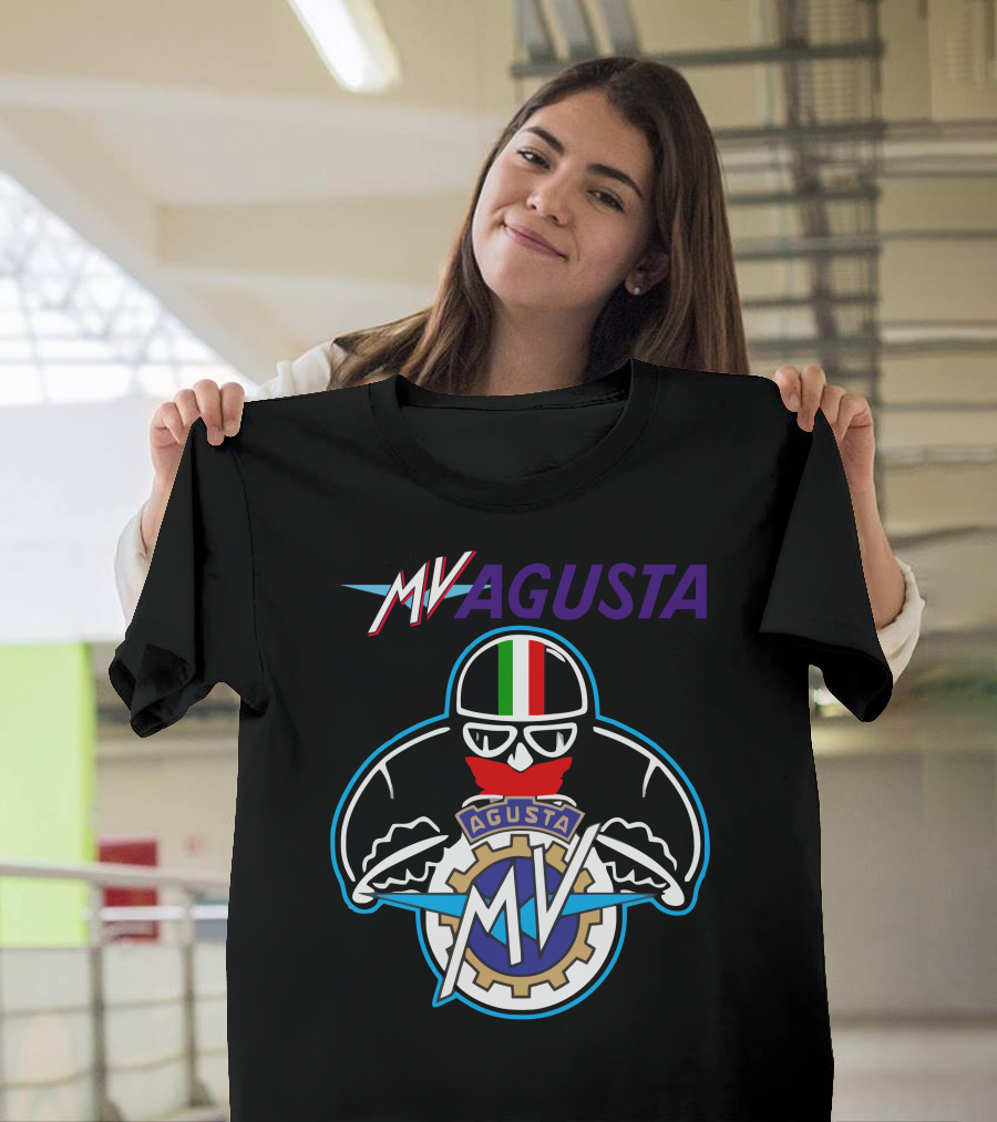 MV AGUSTA Racing Style Italian Flag Helmet T-Shirt