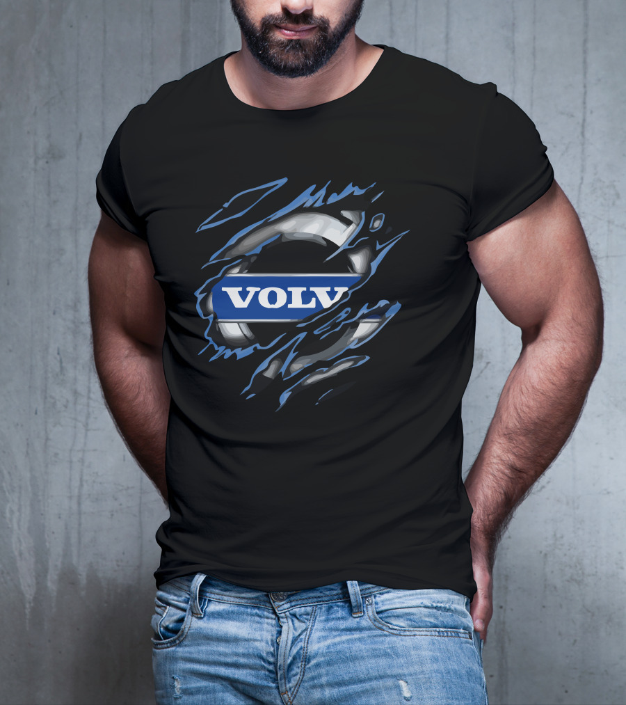 VOLVO Torn Metal Effect Automotive T-Shirt