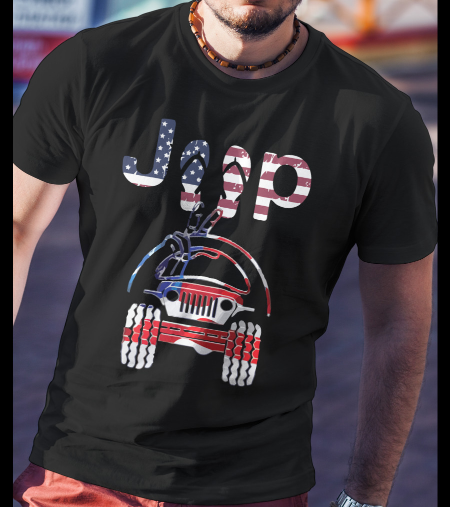 JEEP American Flag Off-Road Adventure T-Shirt