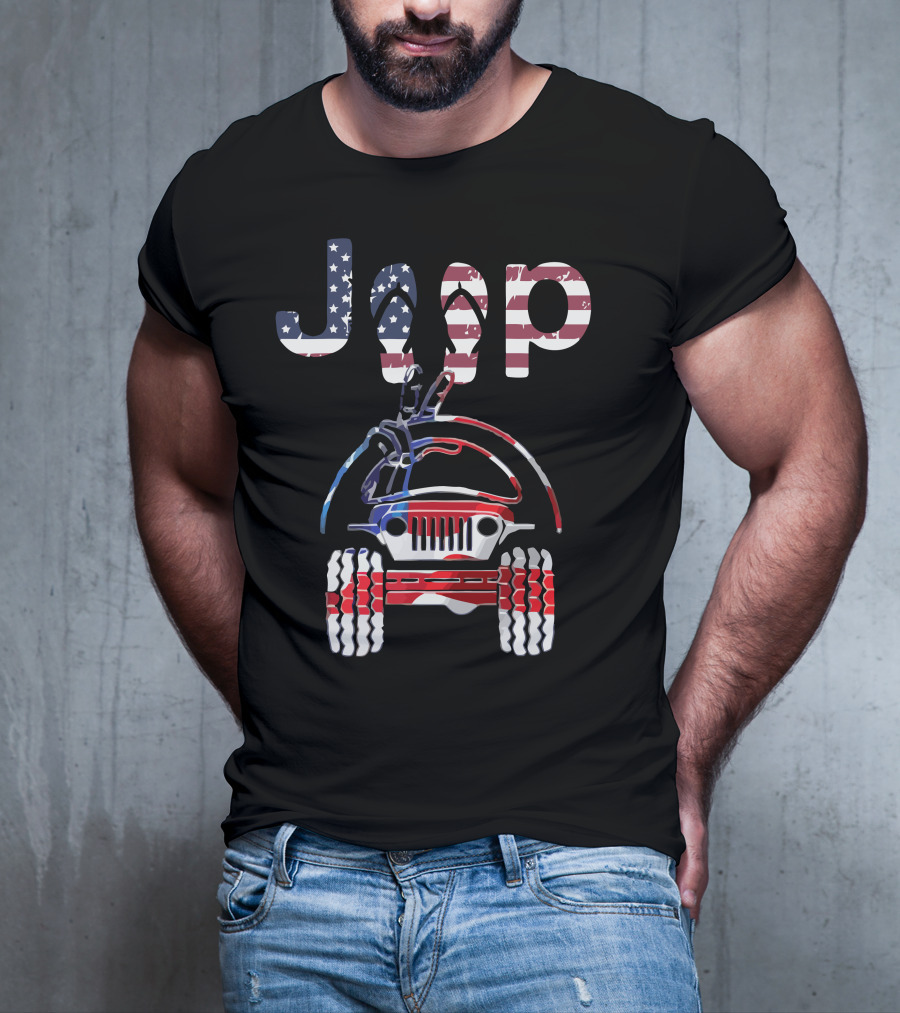 JEEP American Flag Off-Road Adventure T-Shirt