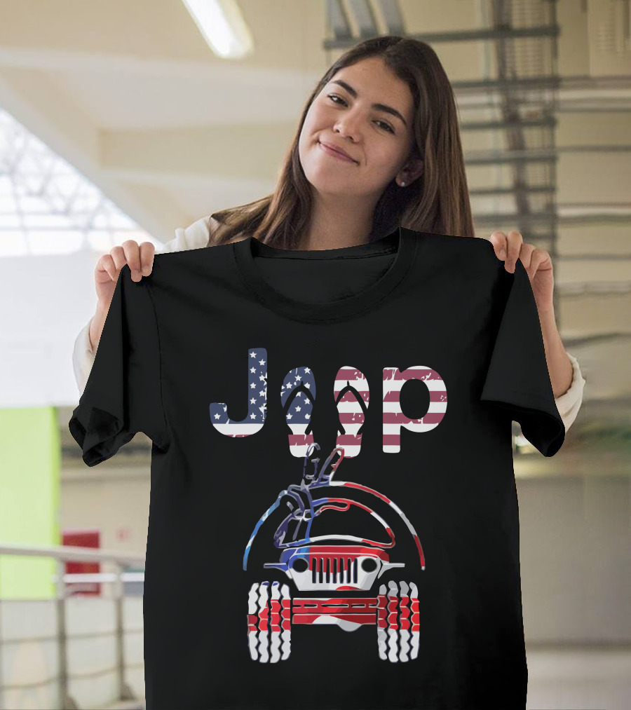 JEEP American Flag Off-Road Adventure T-Shirt