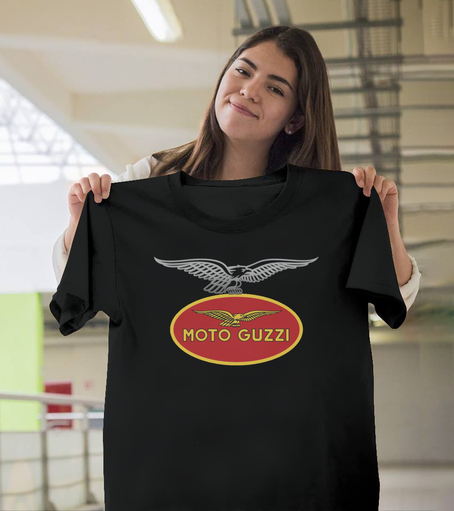 MOTO GUZZI Red Oval Emblem With Silver Eagle T-Shirt