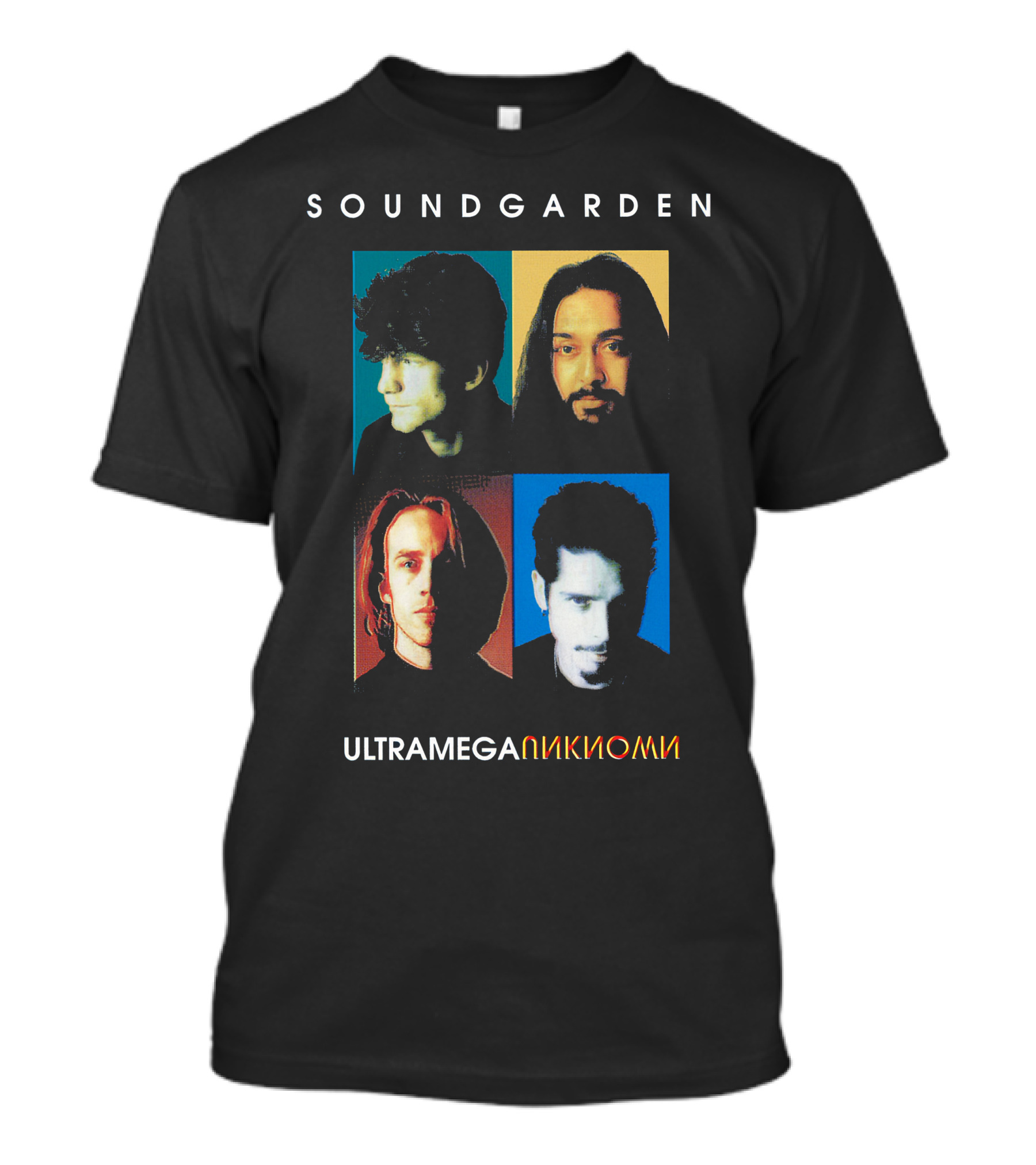 Soundgarden Ultramega OK Album Cover Quadrant Faces T-Shirt