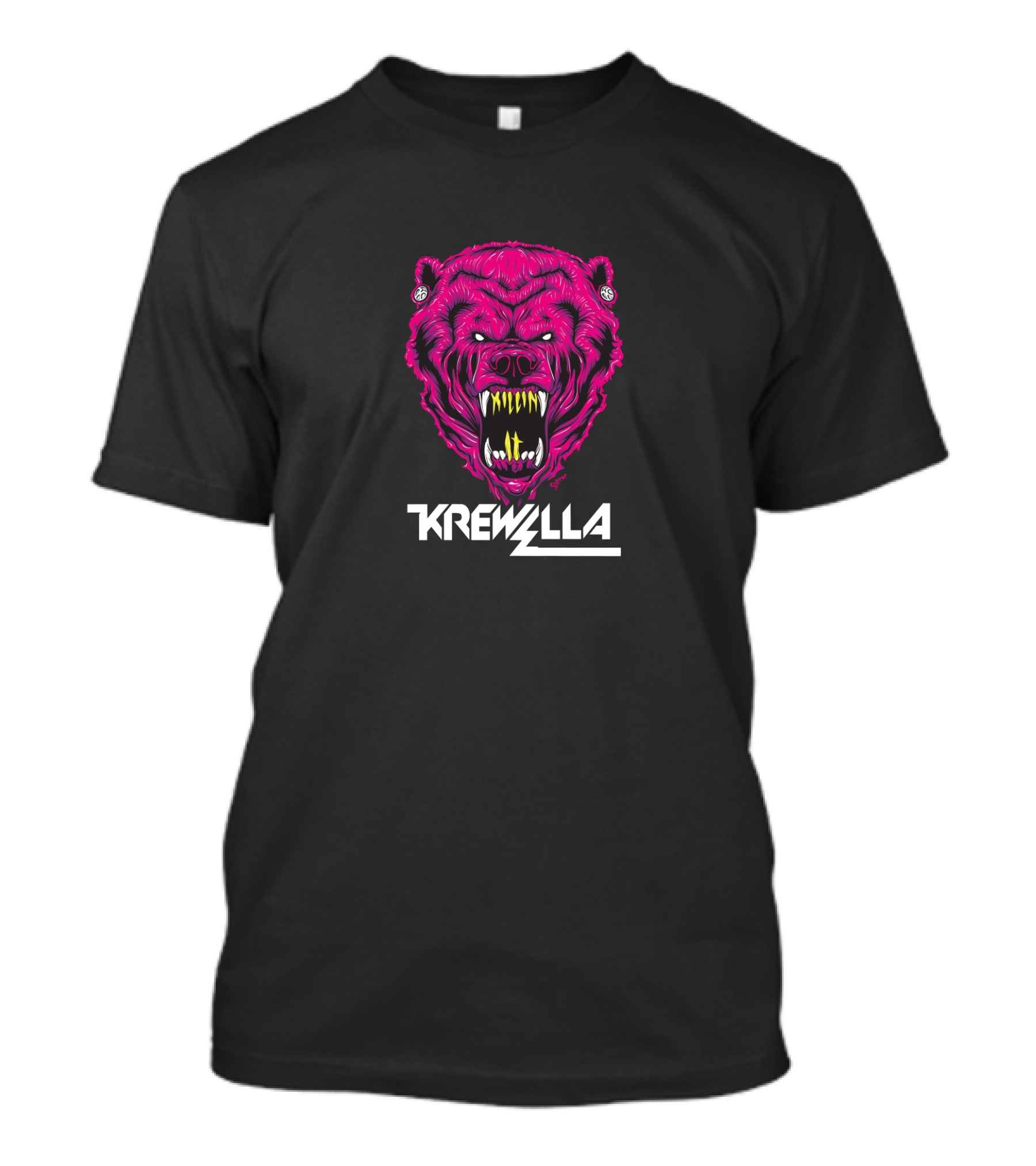 Krewella Fierce Neon Bear Head T-Shirt