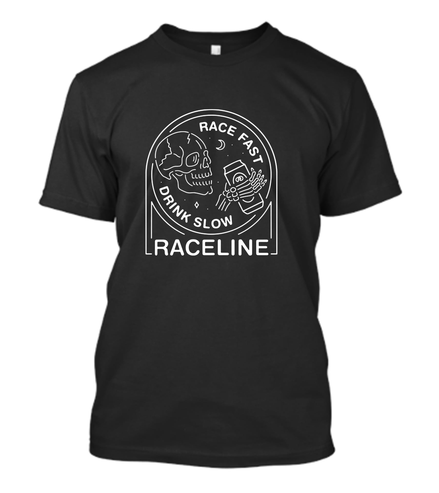 Raceline Race Fast Drink Slow Skull T-Shirt