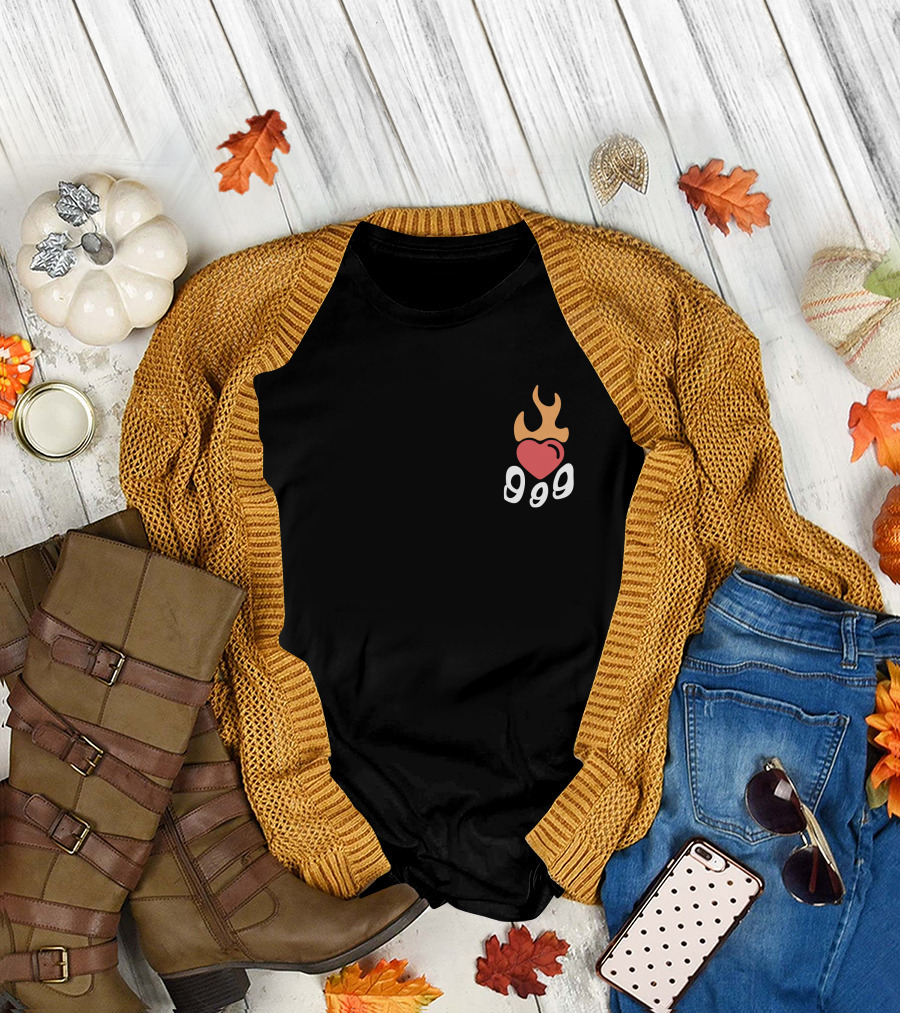 Juice Wrld 999 Burning Hearts Flaming Heart T-Shirt
