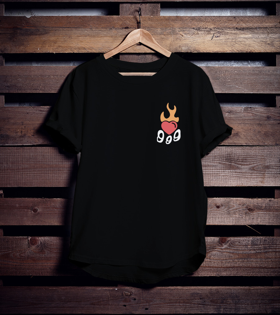 Juice Wrld 999 Burning Hearts Flaming Heart T-Shirt