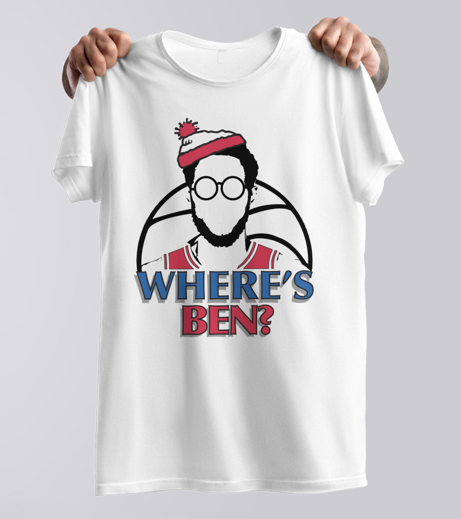 Philadelphia Where Is Ben Simmons Chickie And Pete’s In South Philly 94WIP Sports Radio Where's Ben Basketball T-Shirt