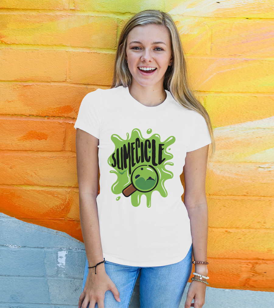 Slimecicle Green Splat Magnifying Glass T-Shirt
