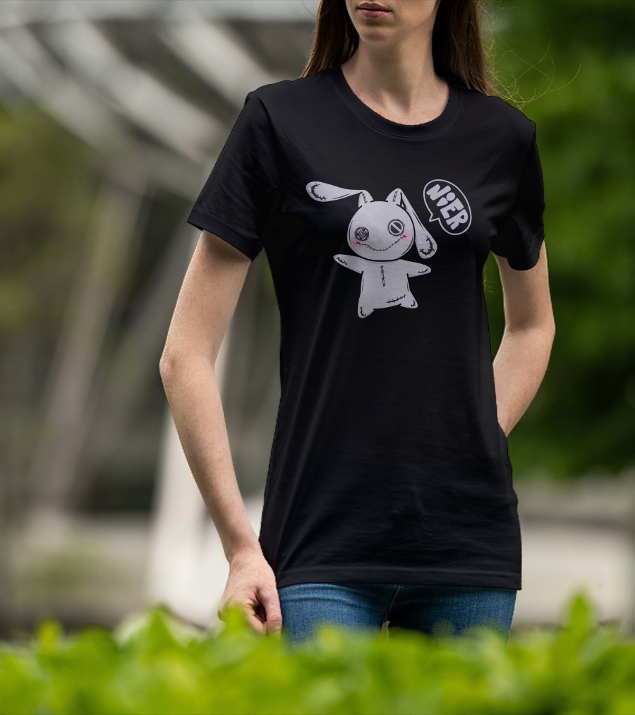 Nier Clothing Tokyo Cutsew Stitched Bunny With Speech Bubble T-Shirt