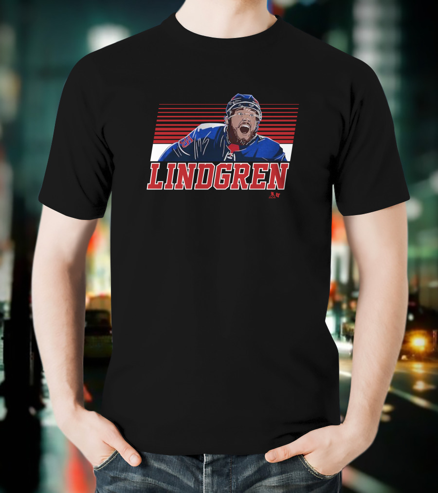 Lindgren Rangers Hockey Stripes Number 55 Sportswear T-Shirt