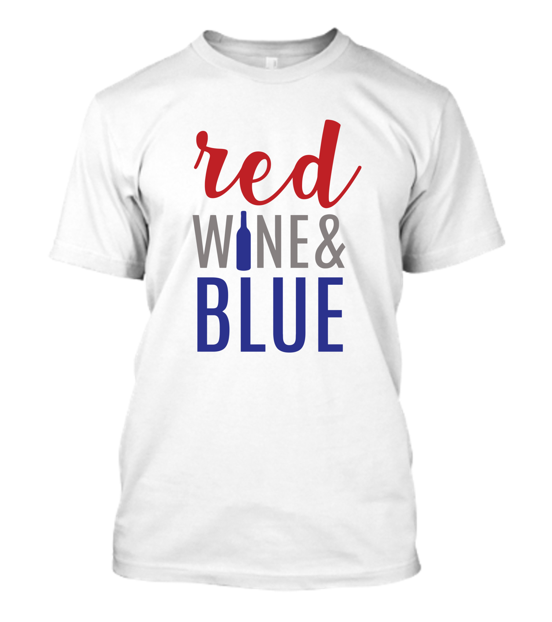 Red Wine Bottle And Blue T-Shirt