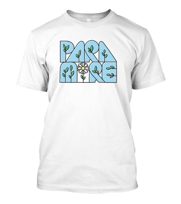 Paramore Flower Leaf Blue Text T-Shirt