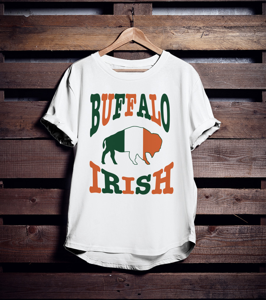 Buffalo Irish St. Patrick's Day Green White Orange Flag T-Shirt