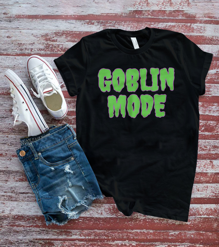 Shitheadsteve Goblin Mode Merch Green Drip Text T-Shirt