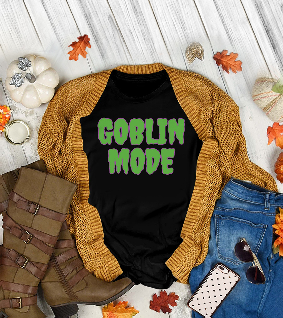 Shitheadsteve Goblin Mode Merch Green Drip Text T-Shirt
