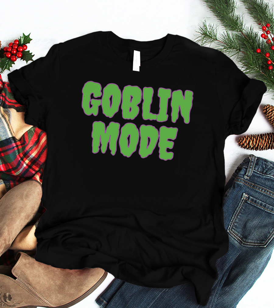 Shitheadsteve Goblin Mode Merch Green Drip Text T-Shirt