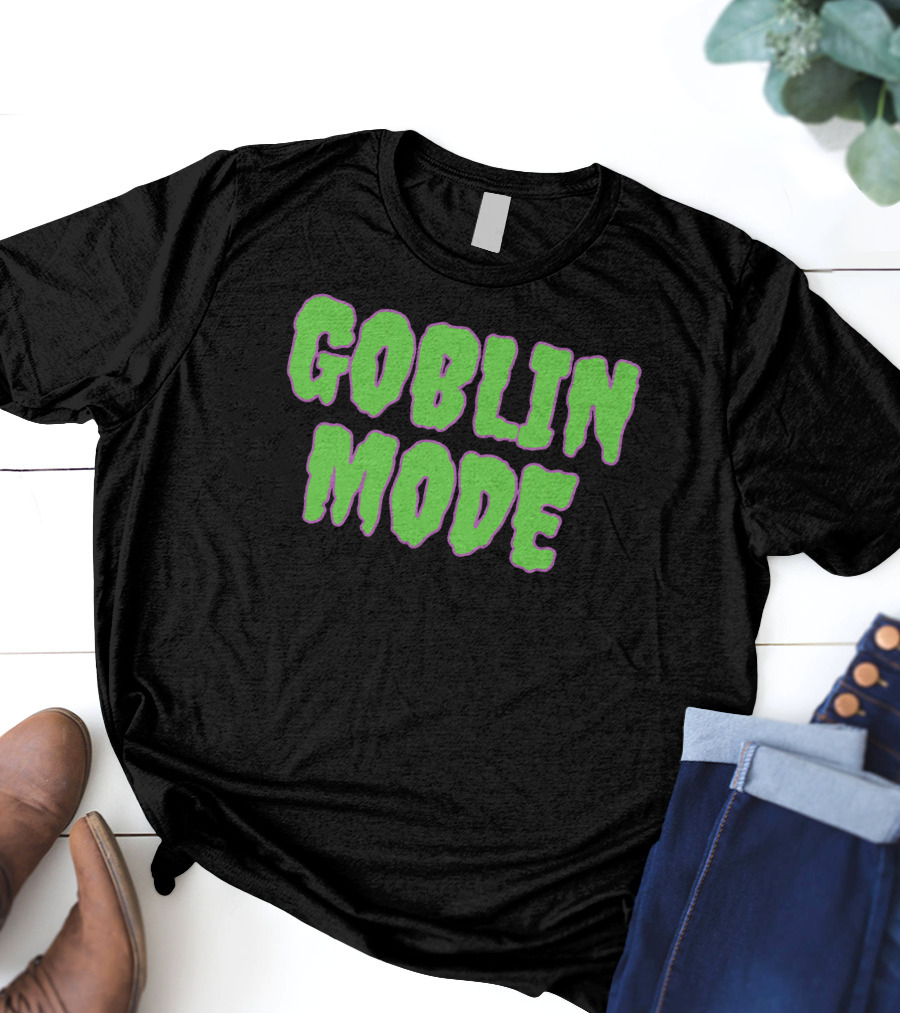 Shitheadsteve Goblin Mode Merch Green Drip Text T-Shirt
