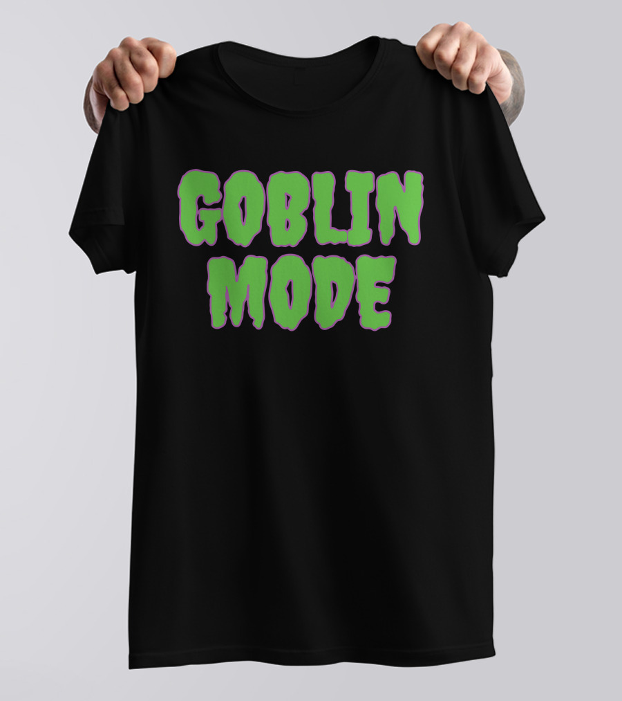 Shitheadsteve Goblin Mode Merch Green Drip Text T-Shirt