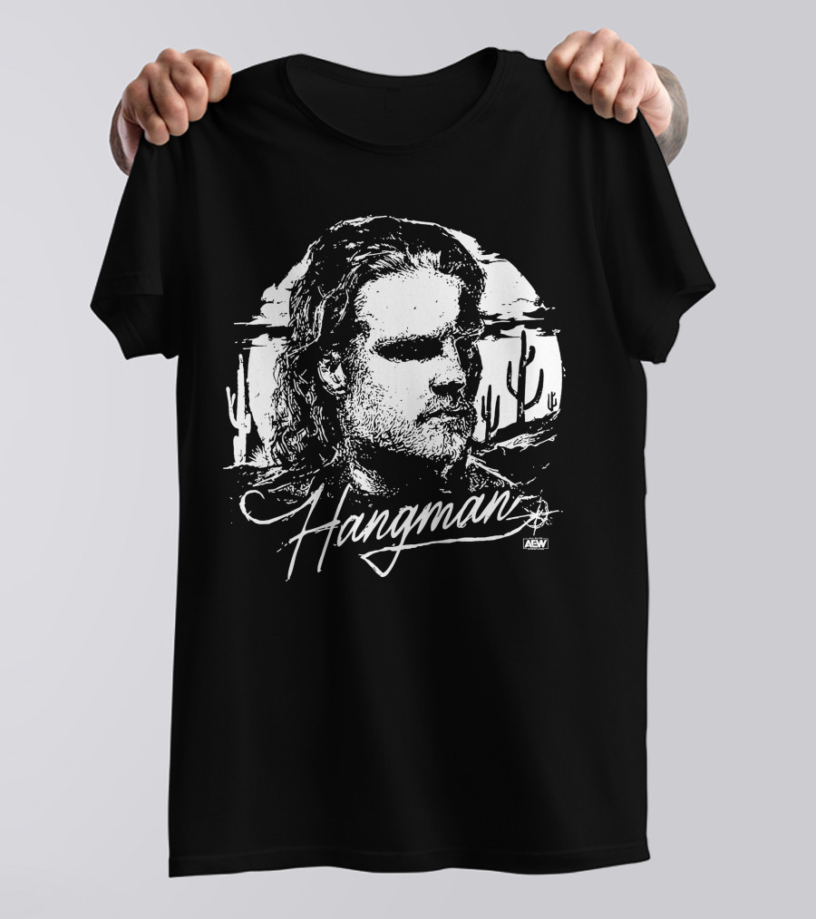 All Elite Wrestling Hangman Adam Page AEW Lonestar Cactus Desert Scene T-Shirt
