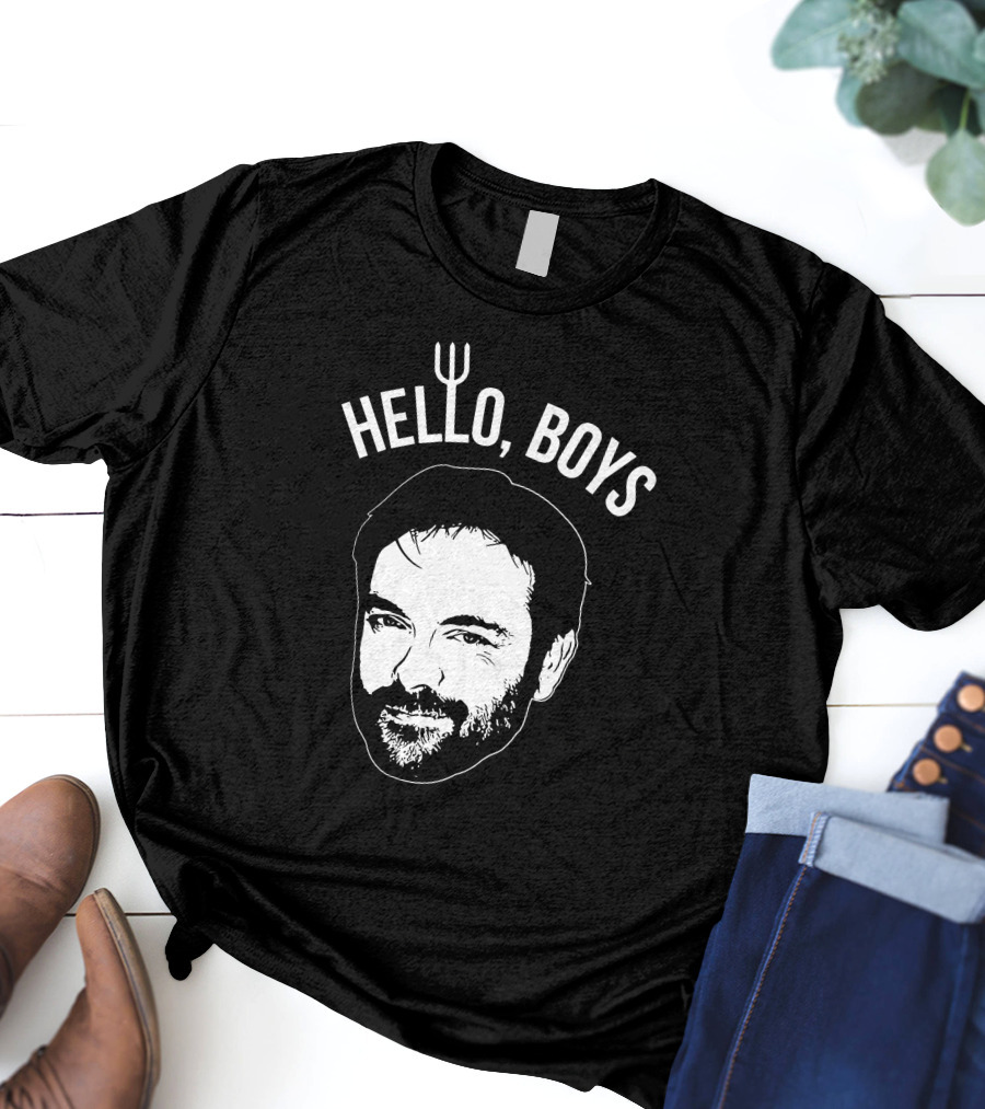 Mark Sheppard Merch Hello Boys Crowley Face T-Shirt