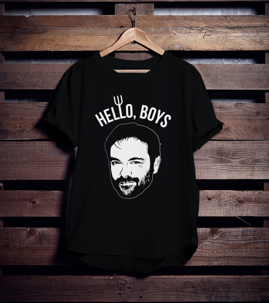 Mark Sheppard Merch Hello Boys Crowley Face T-Shirt