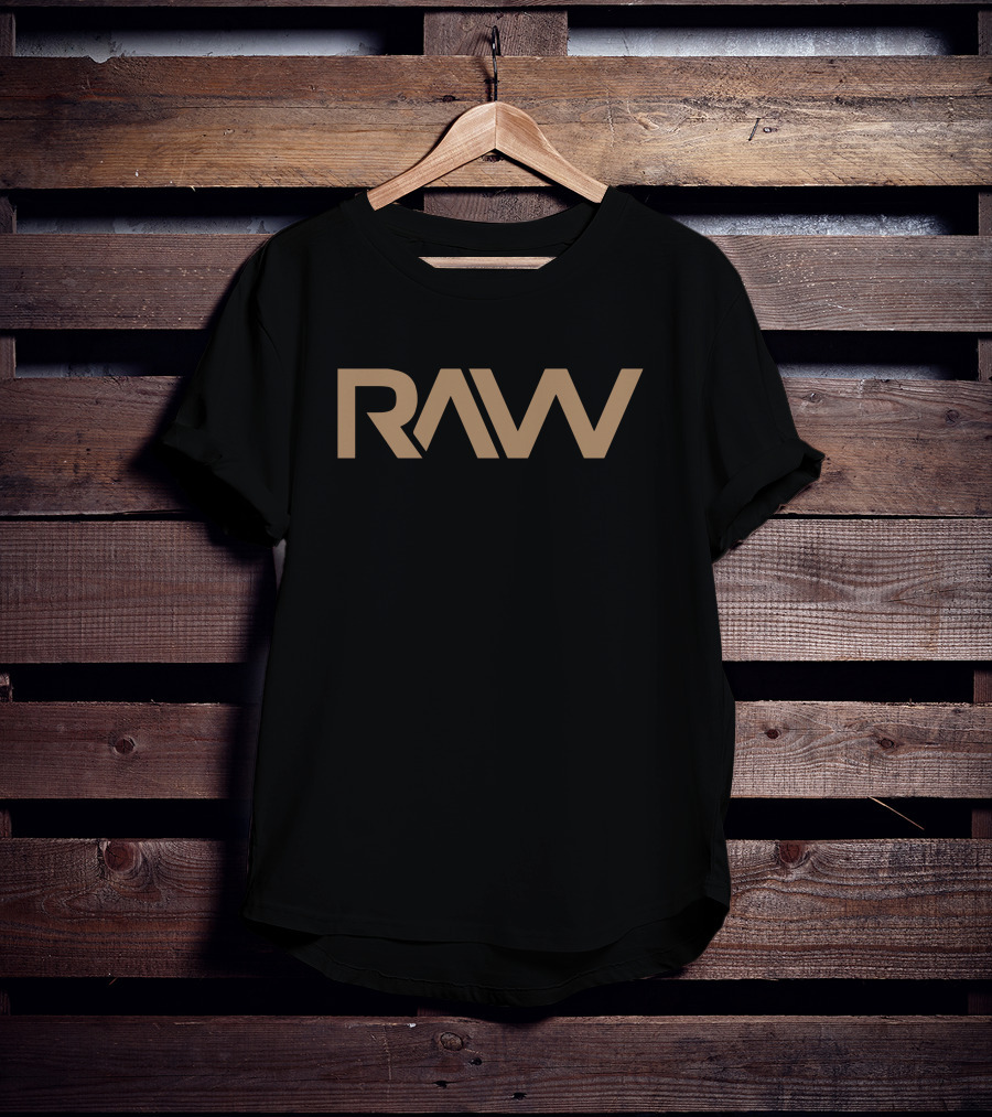 RAW Standard Get Raw Nutrition Merch Bold Gold Text T-Shirt