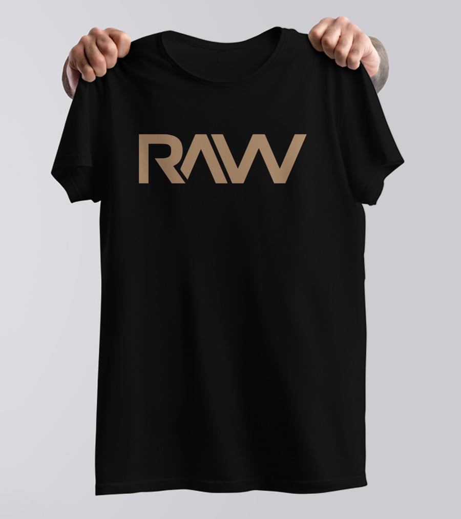 RAW Standard Get Raw Nutrition Merch Bold Gold Text T-Shirt