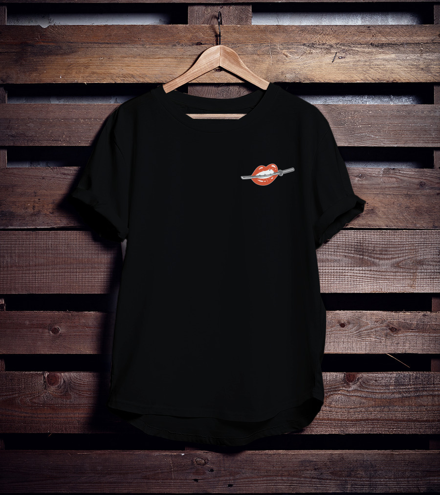 Women And Weapons NFT Merch Lips And Sword T-Shirt