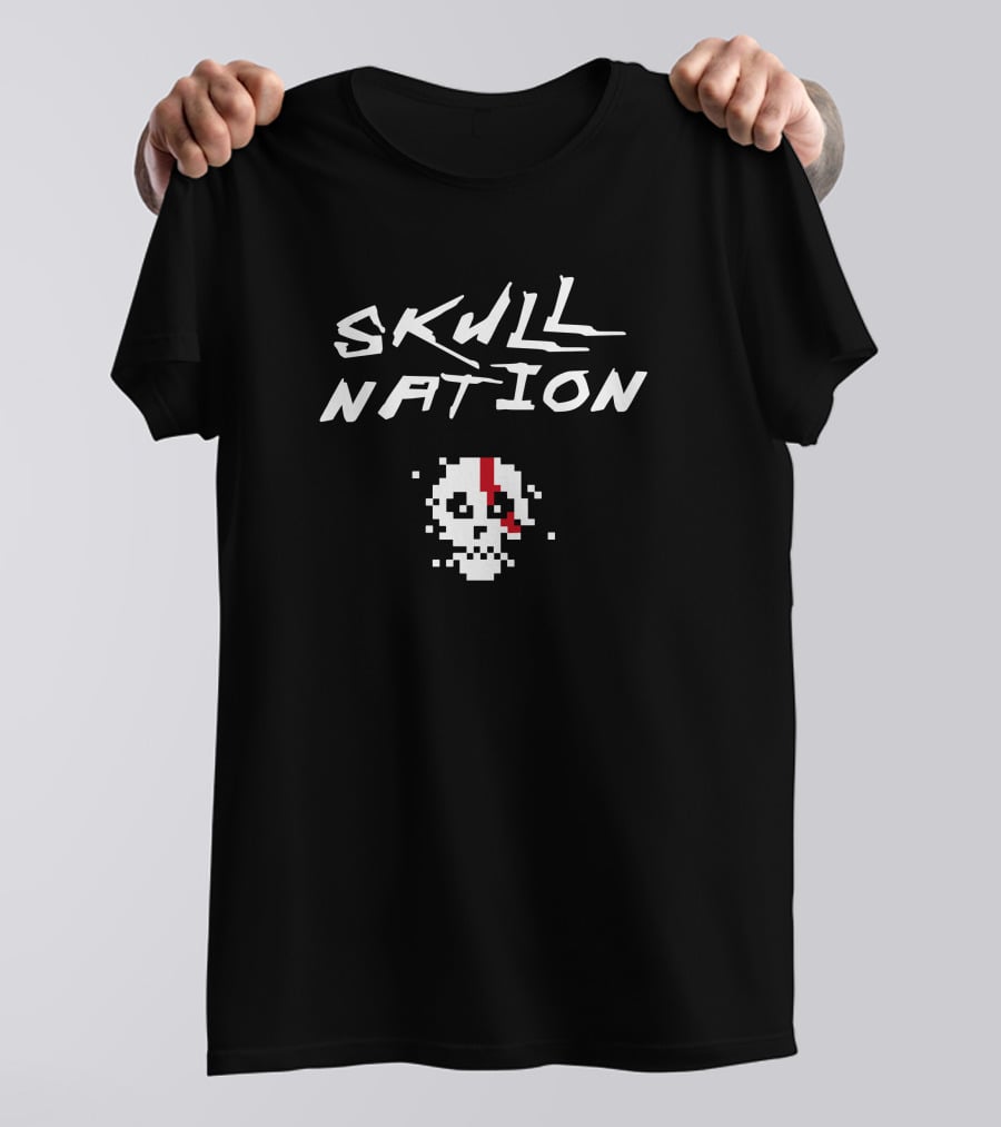 Cryptoskulls Merch Pixelated Skull Nation Retro T-Shirt