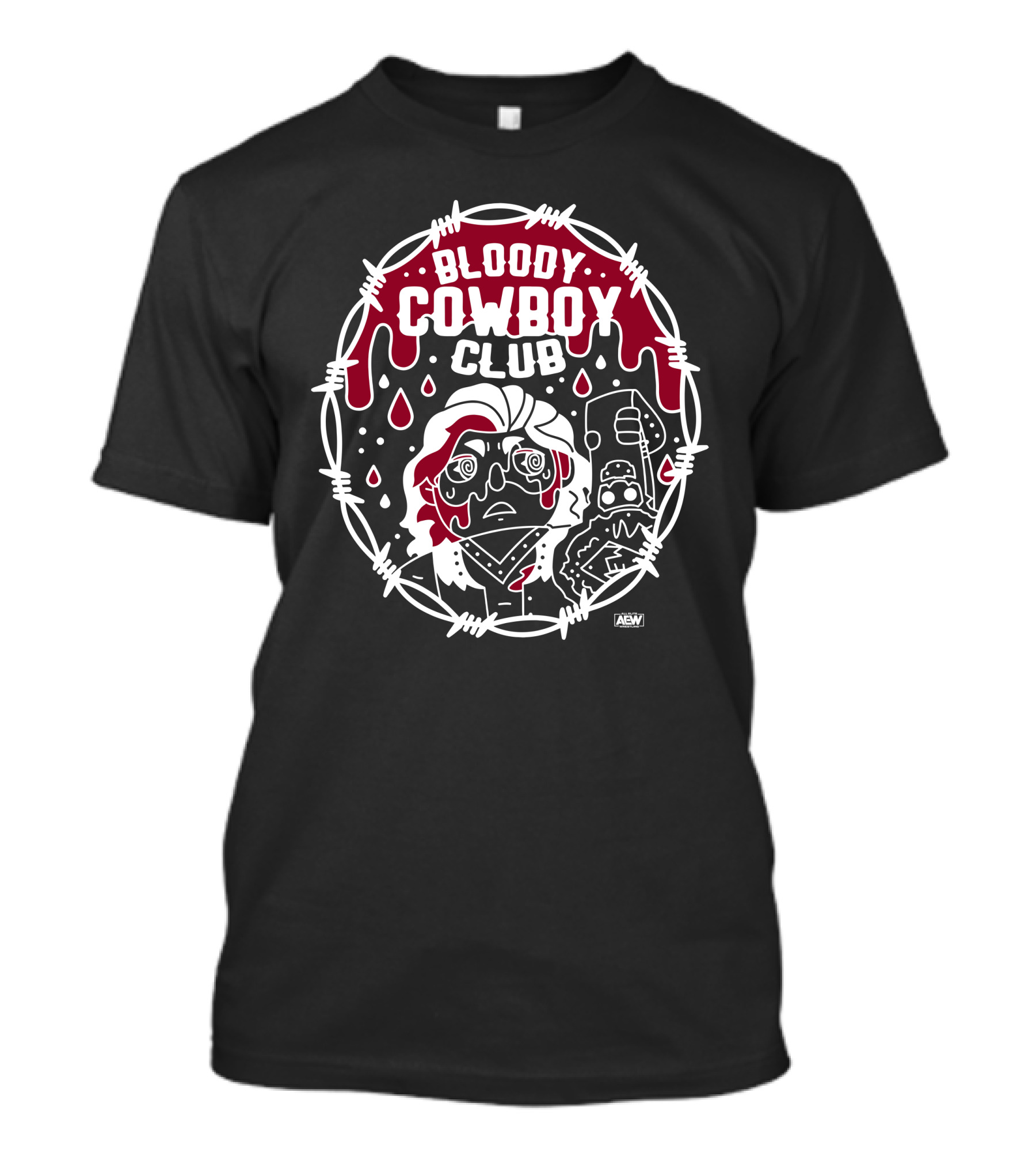 All Elite Wrestling Hangman Adam Page Bloody Cowboy Club AEW Merchandise T-Shirt
