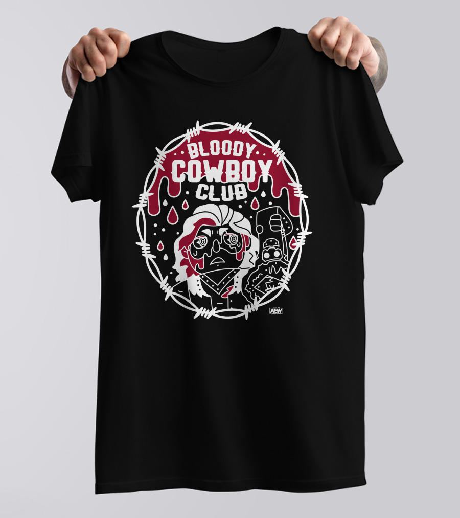 All Elite Wrestling Hangman Adam Page Bloody Cowboy Club AEW Merchandise T-Shirt