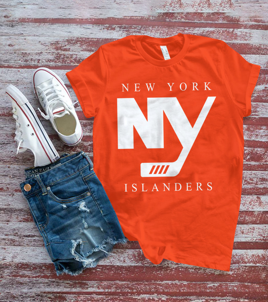 New York Islanders NY Hockey Text Stamp T-Shirt