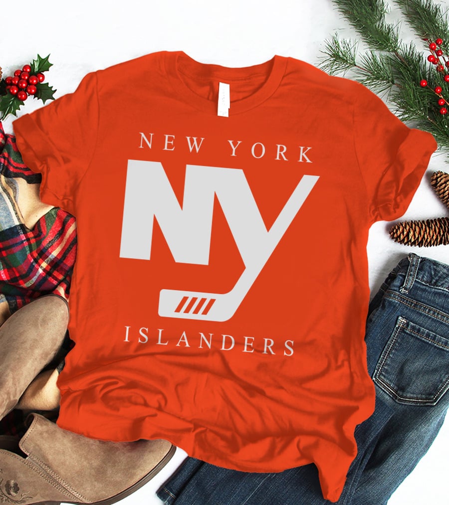 New York Islanders NY Hockey Text Stamp T-Shirt