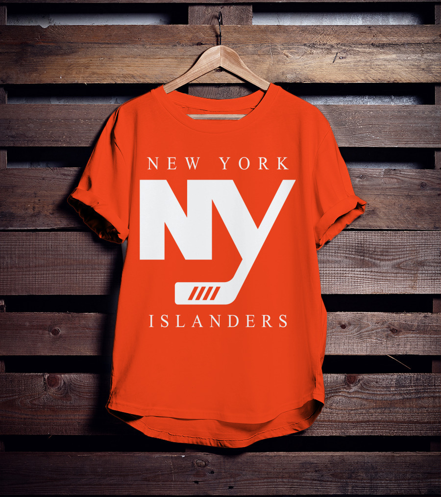 New York Islanders NY Hockey Text Stamp T-Shirt