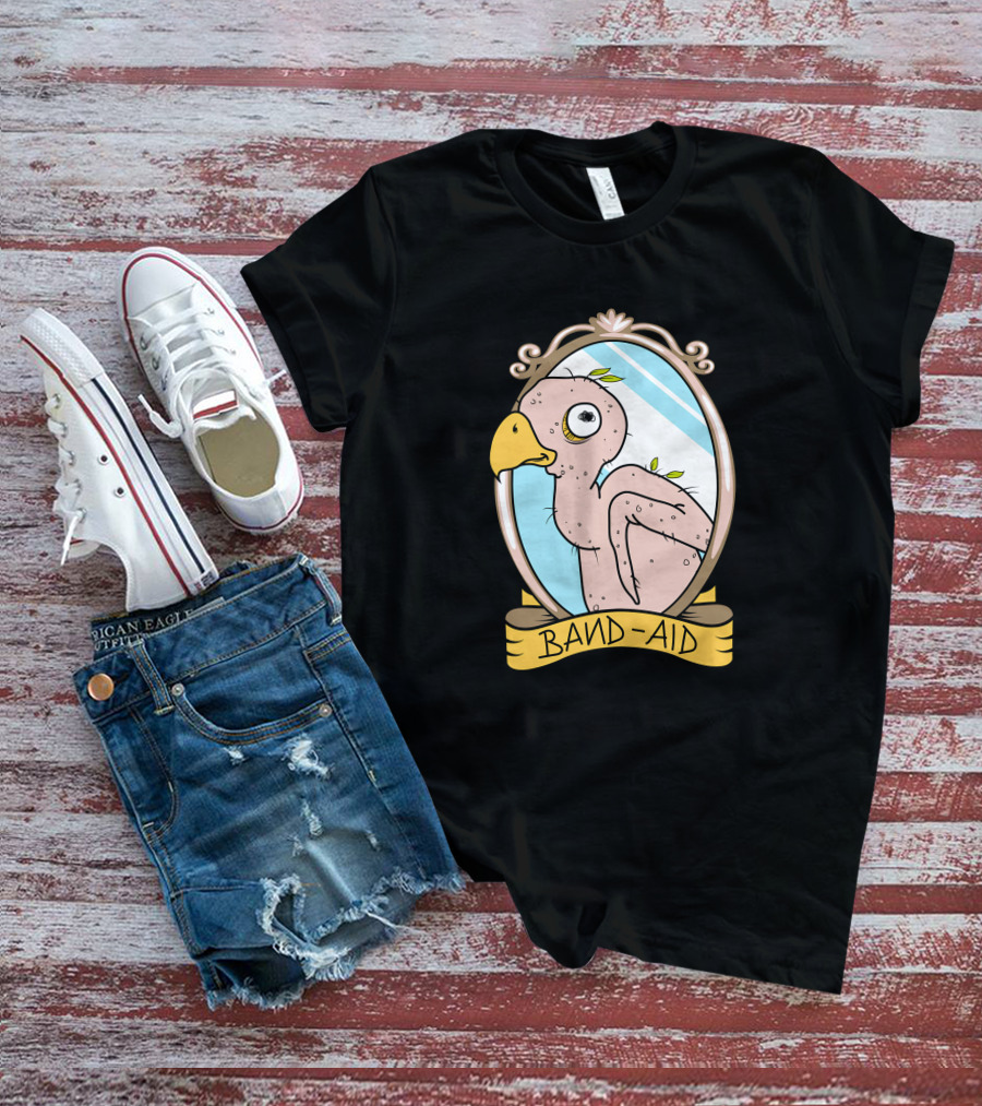 Leigh Mcnasty Merch Band-Aid Quirky Bird Frame T-Shirt