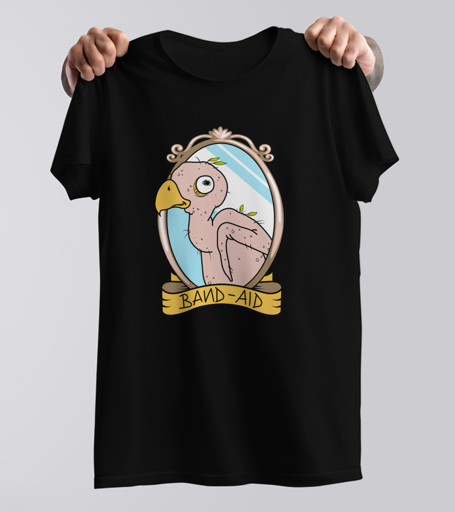 Leigh Mcnasty Merch Band-Aid Quirky Bird Frame T-Shirt
