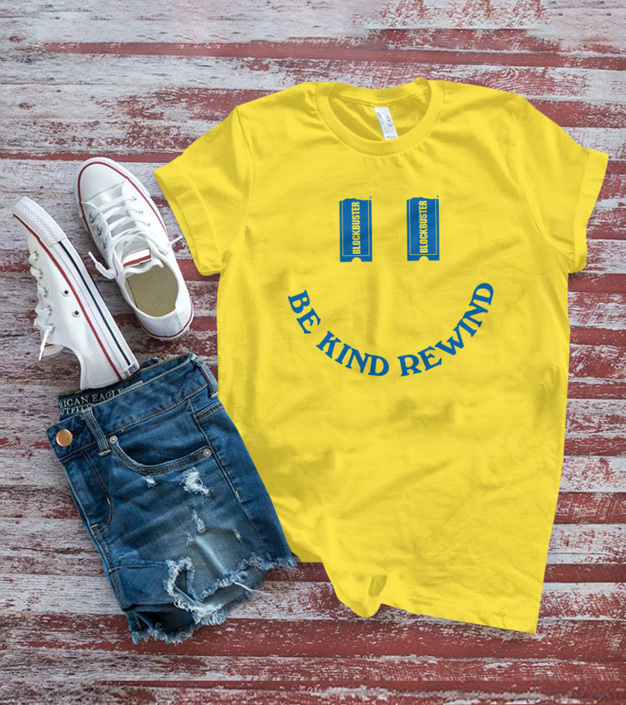 Blockbuster Be Kind Rewind Smiley Face Concept T-Shirt