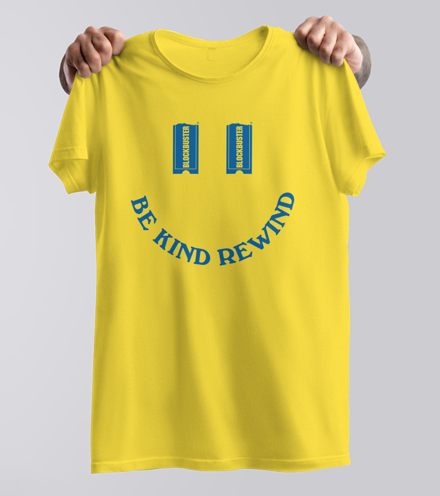 Blockbuster Be Kind Rewind Smiley Face Concept T-Shirt