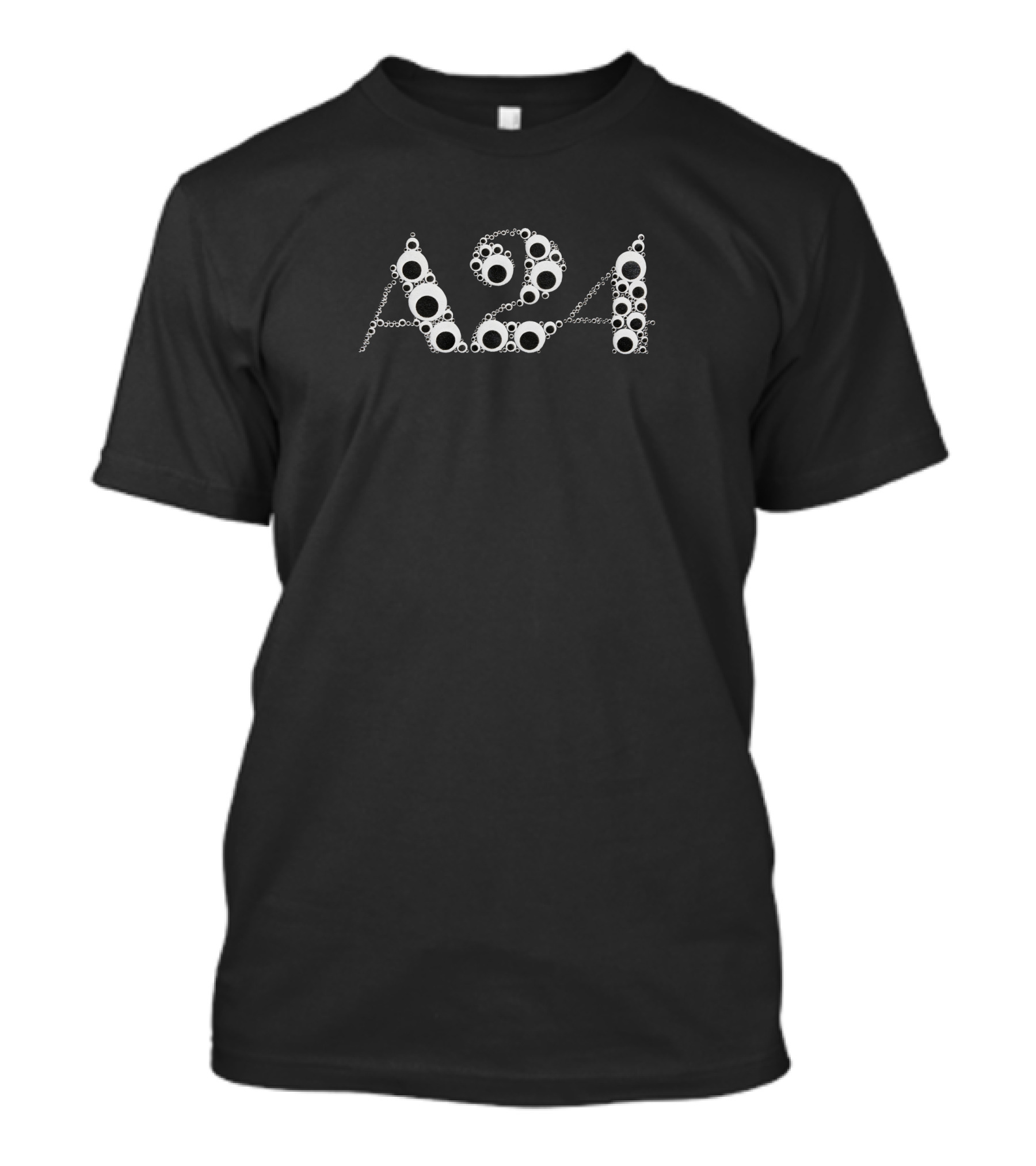 Everything Everywhere All At Once A24 Black Googly Eye Puff T-Shirt