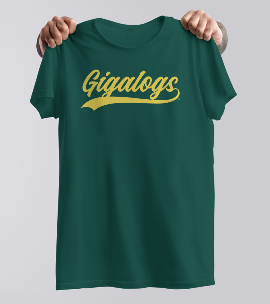 Gigalogs Classic Script Yellow T-Shirt