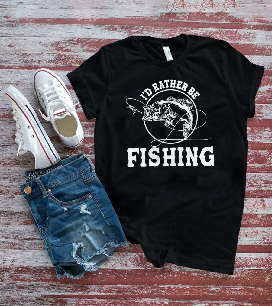 Fishinghero I'd Rather Be Fishing Vintage Style Angler's Choice T-Shirt