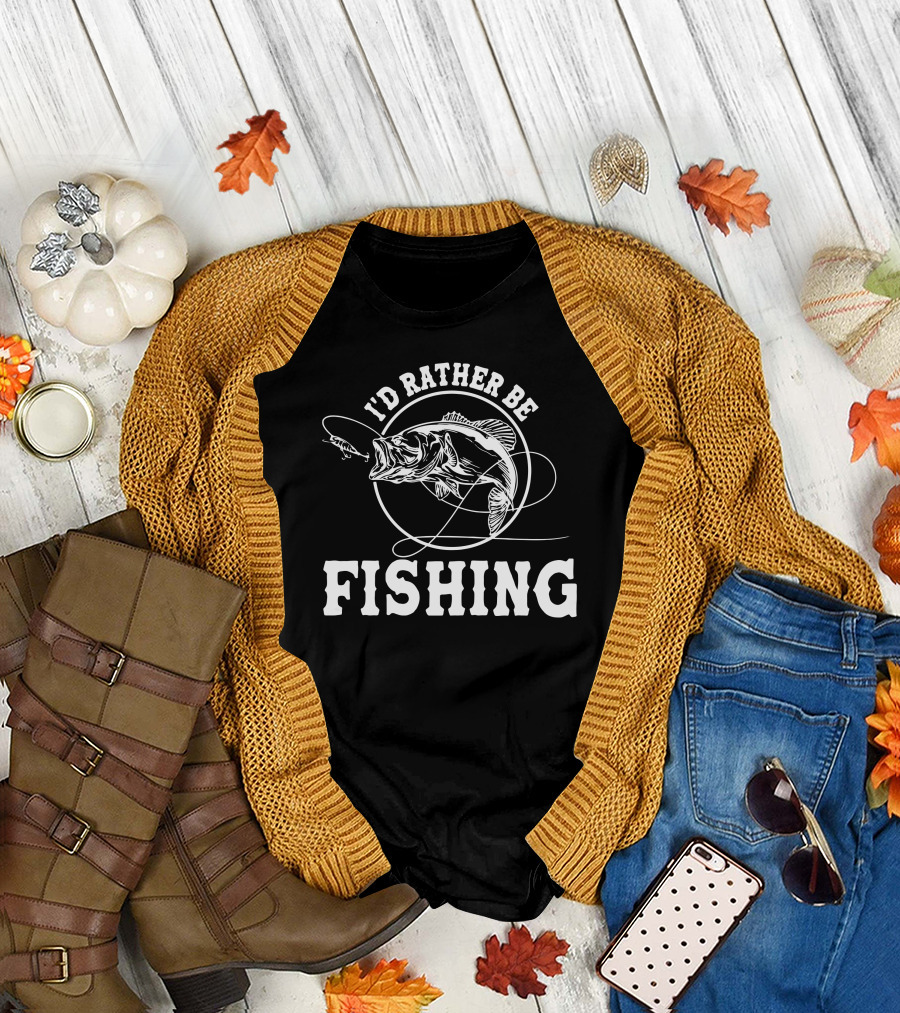 Fishinghero I'd Rather Be Fishing Vintage Style Angler's Choice T-Shirt