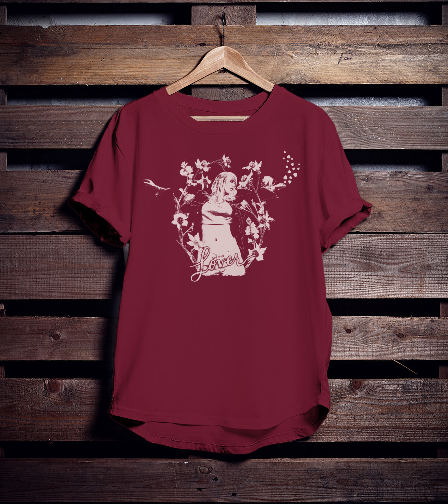 Taylor Swift Lover Floral Silhouette Summer T-Shirt