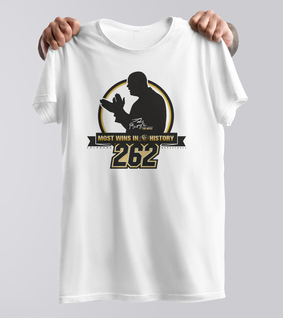 Tad Boyle Most Wins In Colorado Basketball History 262 T-Shirt