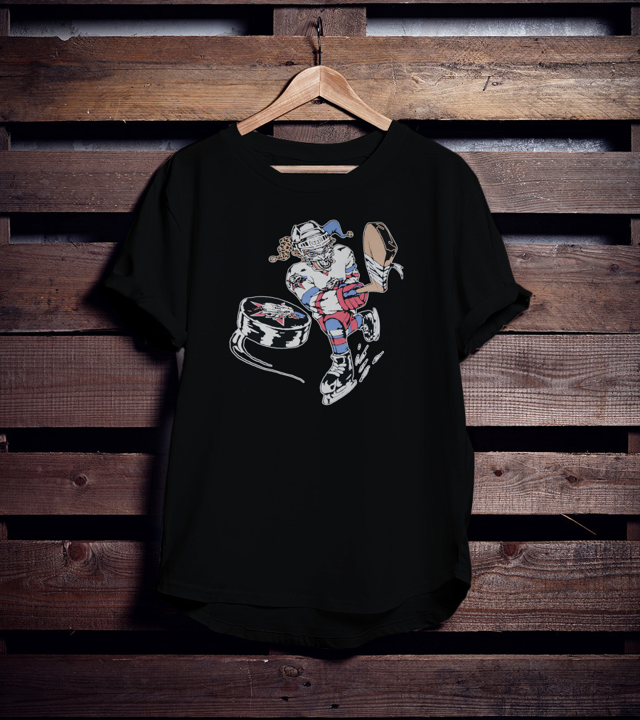 The Garden Hockey Animated Jester Player With Hockey Stick And Puck T-Shirt