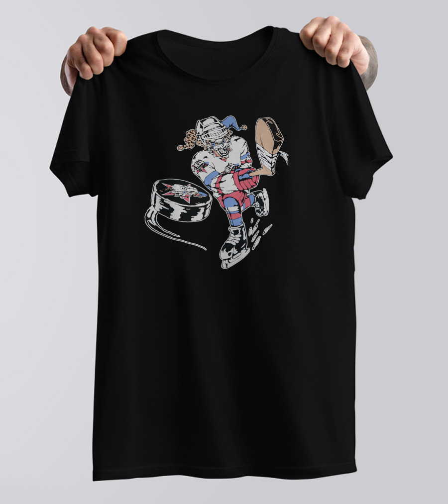 The Garden Hockey Animated Jester Player With Hockey Stick And Puck T-Shirt